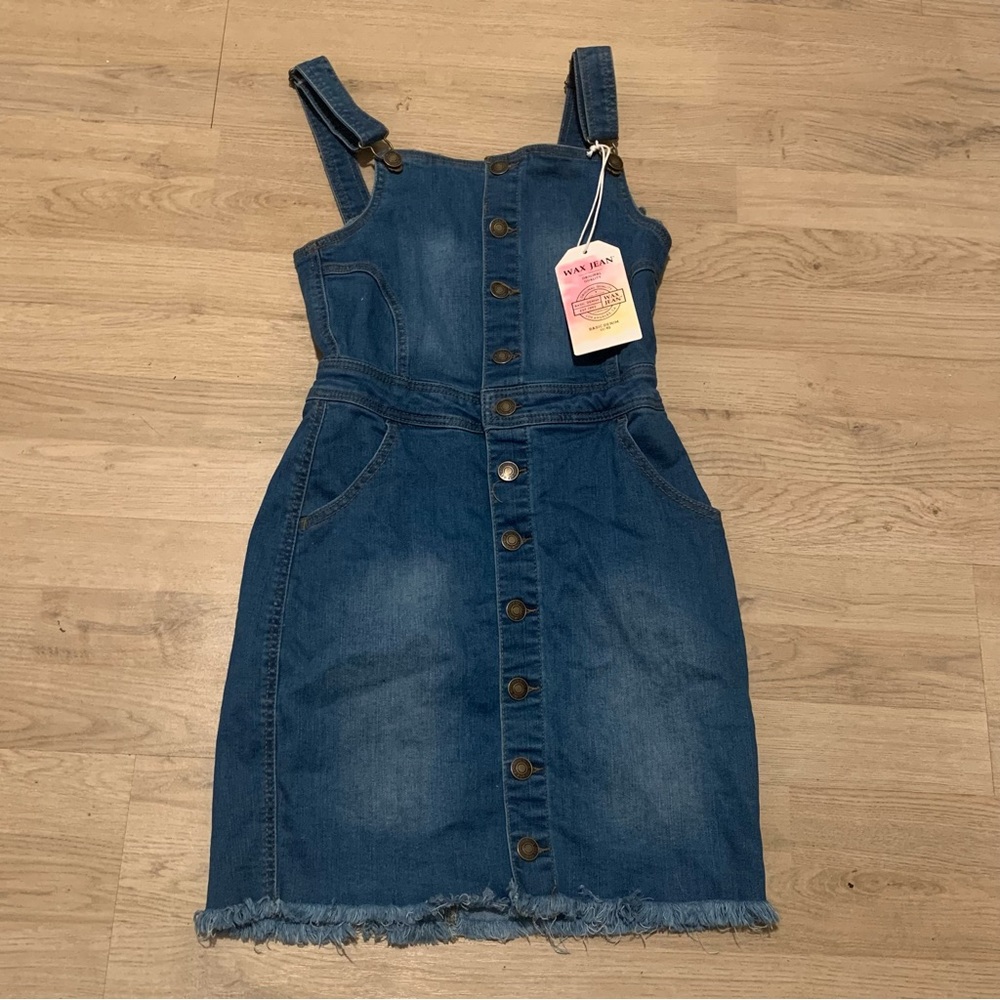 NWT Denim overall dress